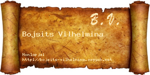 Bojsits Vilhelmina névjegykártya